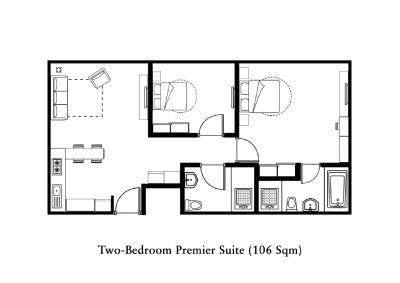 Somerset Sudirman Jakarta 2 Bedroom Premier Suite 106sqm 間取り図