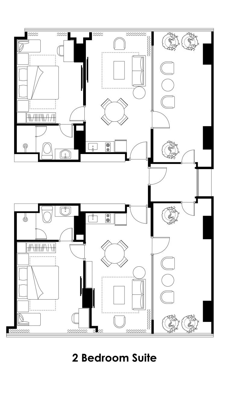 Oakwood Slipi Jakarta 2 Bedroom Suite 158sqm 間取り図