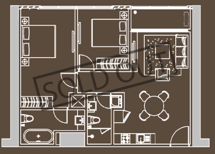 The Elements Tower Harmony 2 Bedroom Type G 83sqm 間取り図