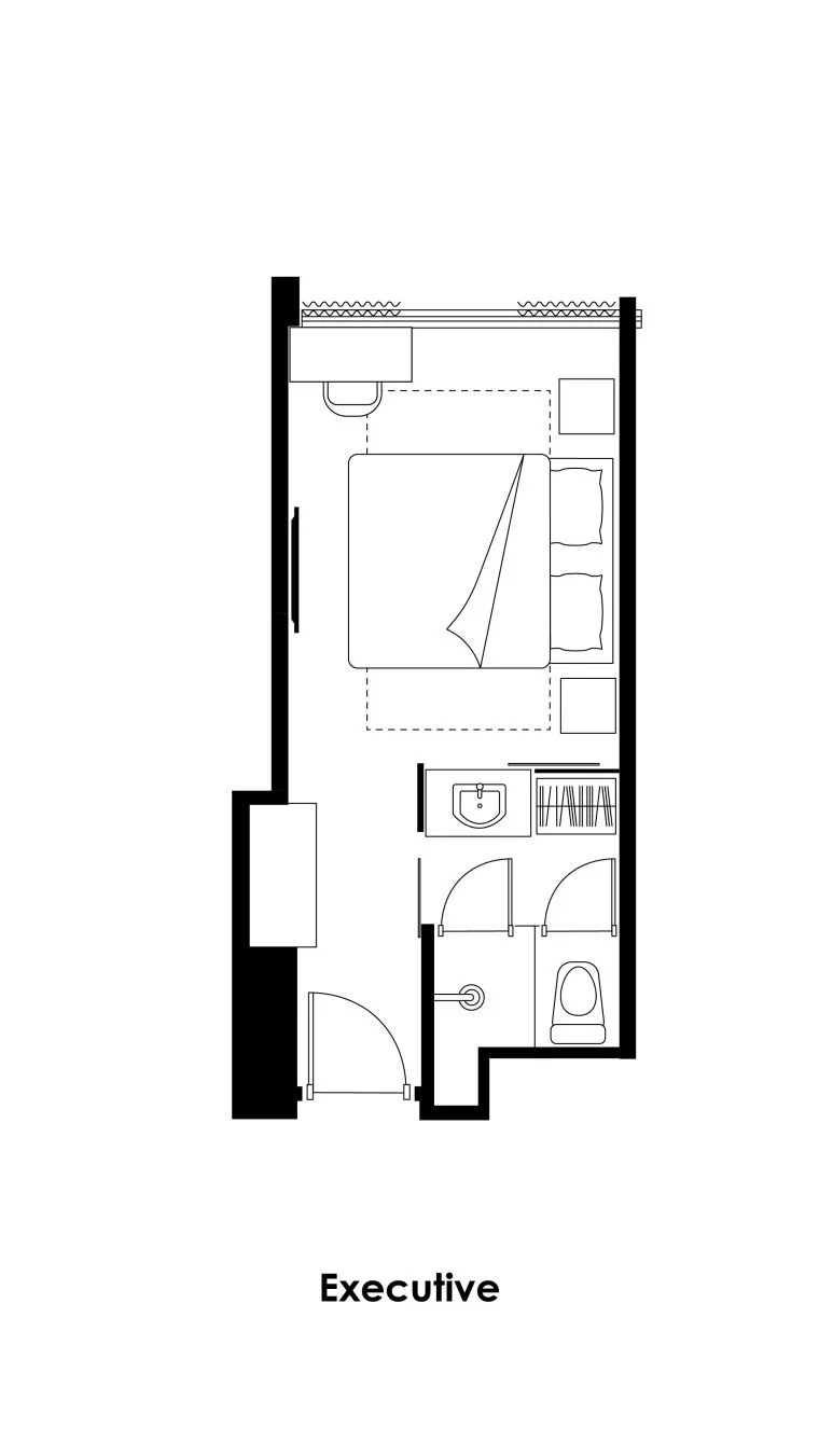 Oakwood Slipi Jakarta Studio Executive 22sqm 間取り図